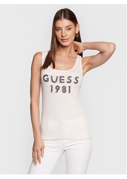 Guess Top W3RP07 K1814 Różowy Slim Fit ze sklepu MODIVO w kategorii Bluzki damskie - zdjęcie 181049968