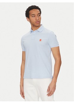 Tommy Hilfiger Polo MW0MW33167 Błękitny Regular Fit ze sklepu MODIVO w kategorii T-shirty męskie - zdjęcie 181049978
