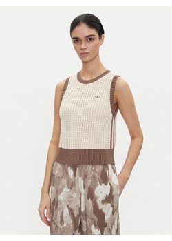 adidas Sweter adicolor JD0904 Beżowy Regular Fit ze sklepu MODIVO w kategorii Swetry damskie - zdjęcie 181050155