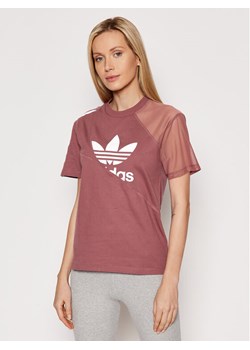 adidas T-Shirt adicolor Split Trefoil HC7044 Różowy Regular Fit ze sklepu MODIVO w kategorii Bluzki damskie - zdjęcie 181050267