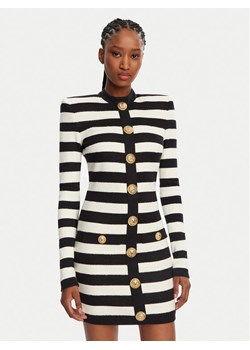 Balmain Sukienka dzianinowa DF1R9193JI70 Czarny Regular Fit ze sklepu MODIVO w kategorii Sukienki - zdjęcie 181050536