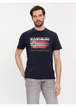 Napapijri T-Shirt S-Kreis NP0A4HQR Granatowy Regular Fit ze sklepu MODIVO w kategorii T-shirty męskie - zdjęcie 181050546