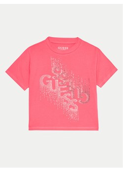 Guess T-Shirt J4BI05 J1314 Różowy Boxy Fit ze sklepu MODIVO w kategorii Bluzki dziewczęce - zdjęcie 181050819
