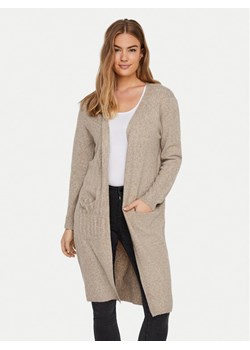 Vero Moda Kardigan 10215434 Beżowy Regular Fit ze sklepu MODIVO w kategorii Swetry damskie - zdjęcie 181050879