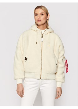 Alpha Industries Kurtka przejściowa Ma-1 Os Hooded Teddy 118002 Biały Regular Fit ze sklepu MODIVO w kategorii Kożuchy - zdjęcie 181051096