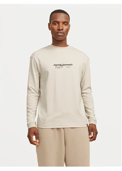 Jack&Jones Longsleeve Charlie 12265426 Beżowy Regular Fit ze sklepu MODIVO w kategorii T-shirty męskie - zdjęcie 181051355