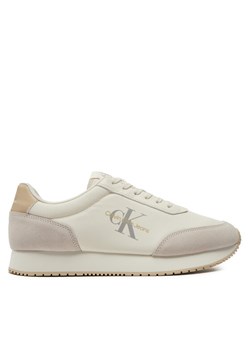 Calvin Klein Jeans Sneakersy Retro Runner Low Mix Mtl YM0YM01032 Écru ze sklepu MODIVO w kategorii Buty sportowe męskie - zdjęcie 181051447