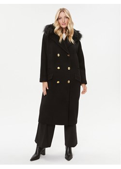 Elisabetta Franchi Płaszcz wełniany CP-44D-36E2-008339 Czarny Regular Fit ze sklepu MODIVO w kategorii Płaszcze damskie - zdjęcie 181051529