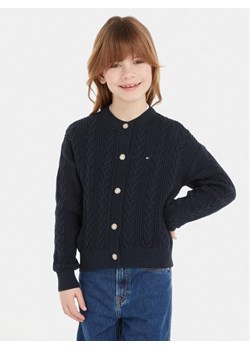 Tommy Hilfiger Kardigan KG0KG07628 Granatowy Regular Fit ze sklepu MODIVO w kategorii Swetry dziewczęce - zdjęcie 181052067