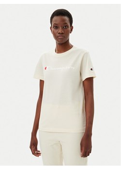 Champion T-Shirt 118090 Écru Slim Fit ze sklepu MODIVO w kategorii Bluzki damskie - zdjęcie 181052108