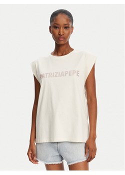 Patrizia Pepe T-Shirt 2M4418/J295-B823 Beżowy Regular Fit ze sklepu MODIVO w kategorii Bluzki damskie - zdjęcie 181052486