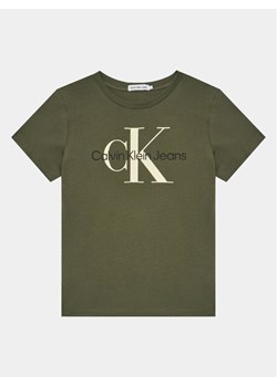 Calvin Klein Jeans T-Shirt Monogram IU0IU00460 Zielony Regular Fit ze sklepu MODIVO w kategorii T-shirty chłopięce - zdjęcie 181052985