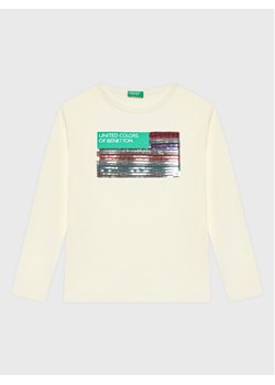 United Colors Of Benetton Bluzka 3ATNC108H Écru Regular Fit ze sklepu MODIVO w kategorii Bluzki dziewczęce - zdjęcie 181053169