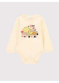 Coccodrillo Body LOONEY TUNES ZC2112101LIG Beżowy Regular Fit ze sklepu MODIVO w kategorii Body niemowlęce - zdjęcie 181053388