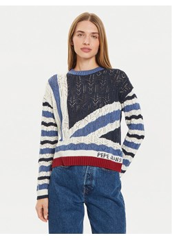 Pepe Jeans Sweter Harlow PL702202 Granatowy Regular Fit ze sklepu MODIVO w kategorii Swetry damskie - zdjęcie 181054439