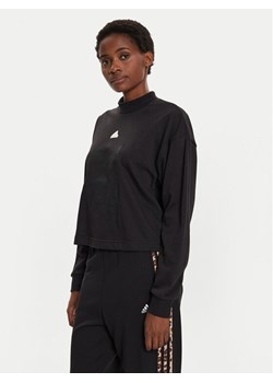 adidas Bluza French Terry Print IP2267 Czarny Loose Fit ze sklepu MODIVO w kategorii Bluzy damskie - zdjęcie 181054579