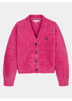 Tommy Hilfiger Kardigan KG0KG07711 Różowy Regular Fit ze sklepu MODIVO w kategorii Swetry dziewczęce - zdjęcie 181054718