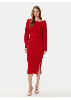 Morgan Sukienka dzianinowa 242-RMLIDO Czerwony Slim Fit ze sklepu MODIVO w kategorii Sukienki - zdjęcie 181054739