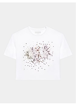 Guess T-Shirt J3YI21 K6YW1 Biały Boxy Fit ze sklepu MODIVO w kategorii Bluzki dziewczęce - zdjęcie 181054829