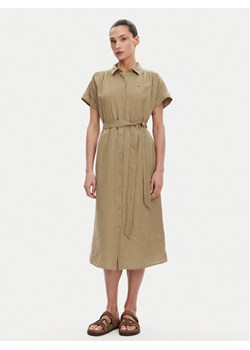Tommy Hilfiger Sukienka koszulowa Ess WW0WW44653 Beżowy Regular Fit ze sklepu MODIVO w kategorii Sukienki - zdjęcie 181054938
