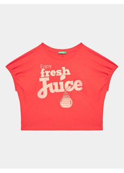 United Colors Of Benetton T-Shirt 3096C10BT Czerwony Regular Fit ze sklepu MODIVO w kategorii Bluzki dziewczęce - zdjęcie 181054979