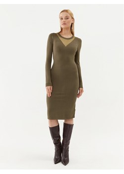 Fracomina Sukienka dzianinowa FJ23WD5002K51801 Khaki Slim Fit ze sklepu MODIVO w kategorii Sukienki - zdjęcie 181055216