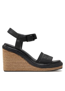 Calvin Klein Espadryle Wedge Sandal 70 He HW0HW02050 Czarny ze sklepu MODIVO w kategorii Sandały damskie - zdjęcie 181055269
