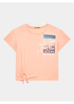 United Colors Of Benetton T-Shirt 3096C10B4 Różowy Regular Fit ze sklepu MODIVO w kategorii Bluzki dziewczęce - zdjęcie 181055385