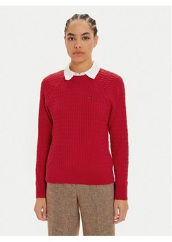 Tommy Hilfiger Sweter WW0WW41142 Czerwony Regular Fit ze sklepu MODIVO w kategorii Swetry damskie - zdjęcie 181055796