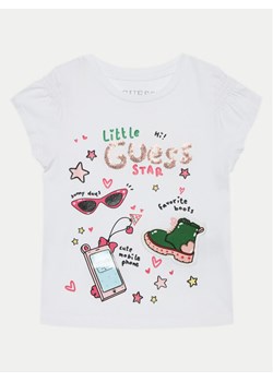 Guess T-Shirt K5RI14 K6YW4 Biały Regular Fit ze sklepu MODIVO w kategorii Bluzki dziewczęce - zdjęcie 181055995