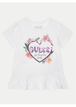 Guess T-Shirt K5GI10 K6YW4 Biały Regular Fit ze sklepu MODIVO w kategorii Bluzki dziewczęce - zdjęcie 181056357
