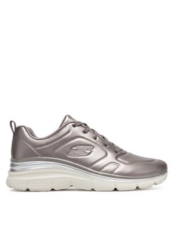 Skechers Sneakersy FASHION FIT - GLOW UP 149749 PEW Srebrny ze sklepu MODIVO w kategorii Buty sportowe damskie - zdjęcie 181056489