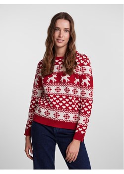 Pieces Sweter 17121018 Czerwony Regular Fit ze sklepu MODIVO w kategorii Swetry damskie - zdjęcie 181056825