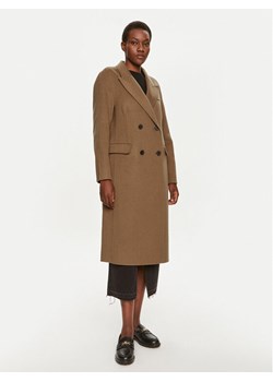 Tommy Hilfiger Płaszcz wełniany WW0WW42621 Khaki Regular Fit ze sklepu MODIVO w kategorii Płaszcze damskie - zdjęcie 181056828