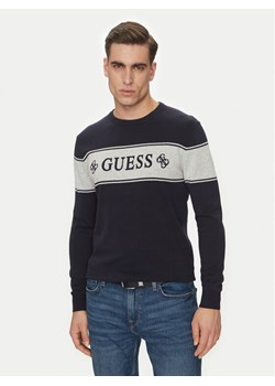 Guess Sweter M5GR05 Z3MI1 Granatowy Regular Fit ze sklepu MODIVO w kategorii Swetry męskie - zdjęcie 181057308