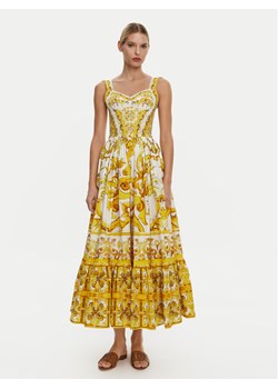 Dolce&Gabbana Sukienka letnia F6AEIT HH5A1 Żółty Regular Fit ze sklepu MODIVO w kategorii Sukienki - zdjęcie 181058136