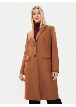 Tommy Hilfiger Płaszcz wełniany WW0WW39753 Brązowy Regular Fit ze sklepu MODIVO w kategorii Płaszcze damskie - zdjęcie 181058269