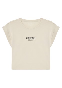 Guess T-Shirt J4BI34 J1314 Beżowy Boxy Fit ze sklepu MODIVO w kategorii Bluzki dziewczęce - zdjęcie 181058566