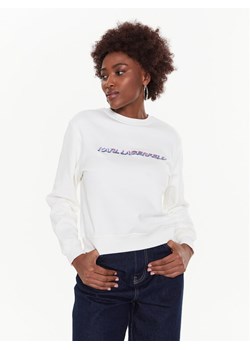 KARL LAGERFELD Bluza Future Logo 225W1804 Écru Regular Fit ze sklepu MODIVO w kategorii Bluzy damskie - zdjęcie 181059079