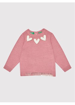 United Colors Of Benetton Sweter 1176C1121 Różowy Regular Fit ze sklepu MODIVO w kategorii Bluzy i swetry - zdjęcie 181059197