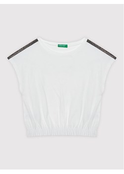 United Colors Of Benetton T-Shirt 3I1XC102T Biały Regular Fit ze sklepu MODIVO w kategorii Bluzki dziewczęce - zdjęcie 181059767