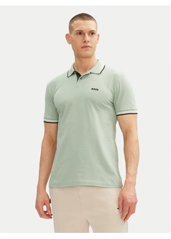 BOSS Polo Paul 50506193 Zielony Slim Fit ze sklepu MODIVO w kategorii T-shirty męskie - zdjęcie 181059827
