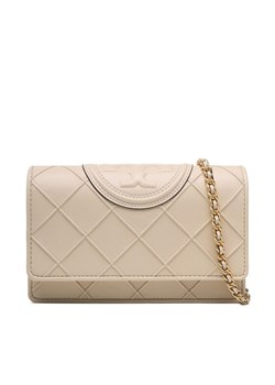 Tory Burch Torebka Fleming Soft Chain Wallet 138853 Beżowy ze sklepu MODIVO w kategorii Kopertówki - zdjęcie 181059895
