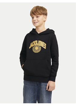 Jack&Jones Junior Bluza Kam Varsity 12266761 Czarny Standard Fit ze sklepu MODIVO w kategorii Bluzy chłopięce - zdjęcie 181059907