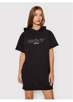 DKNY Sport Sukienka dzianinowa DP1D4601 Czarny Regular Fit ze sklepu MODIVO w kategorii Sukienki - zdjęcie 181059975