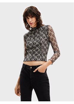 Desigual Bluzka Karen 22WWTKA4 Czarny Slim Fit ze sklepu MODIVO w kategorii Bluzki damskie - zdjęcie 181059998