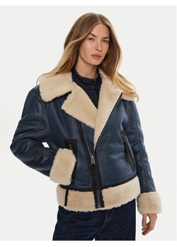 Munthe Kożuch Tishia 243150324341 Niebieski Loose Fit ze sklepu MODIVO w kategorii Kożuchy - zdjęcie 181061126