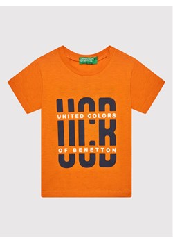 United Colors Of Benetton T-Shirt 3I1XG100G Pomarańczowy Regular Fit ze sklepu MODIVO w kategorii Koszulki niemowlęce - zdjęcie 181061809