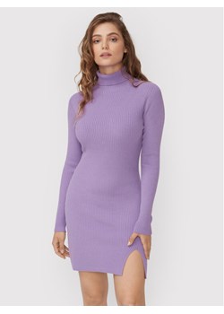 Kontatto Sukienka dzianinowa 3M7616 Fioletowy Slim Fit ze sklepu MODIVO w kategorii Sukienki - zdjęcie 181061946