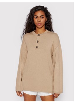 NA-KD Sweter Knitted 1100-005425-1844-003 Beżowy Oversize ze sklepu MODIVO w kategorii Swetry damskie - zdjęcie 181062345